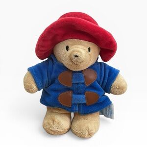 Classic Paddington Bean Bear Toy 8" Plush Rainbow Designs Blue Coat & Red Hat